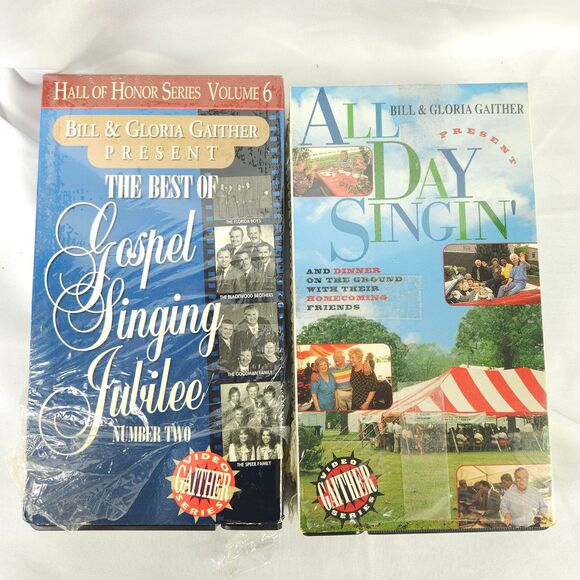 Bill & Gloria Gaither Present All Day Singin' & The Best of Gospel Singing 2 VHS - Picture 1 of 4